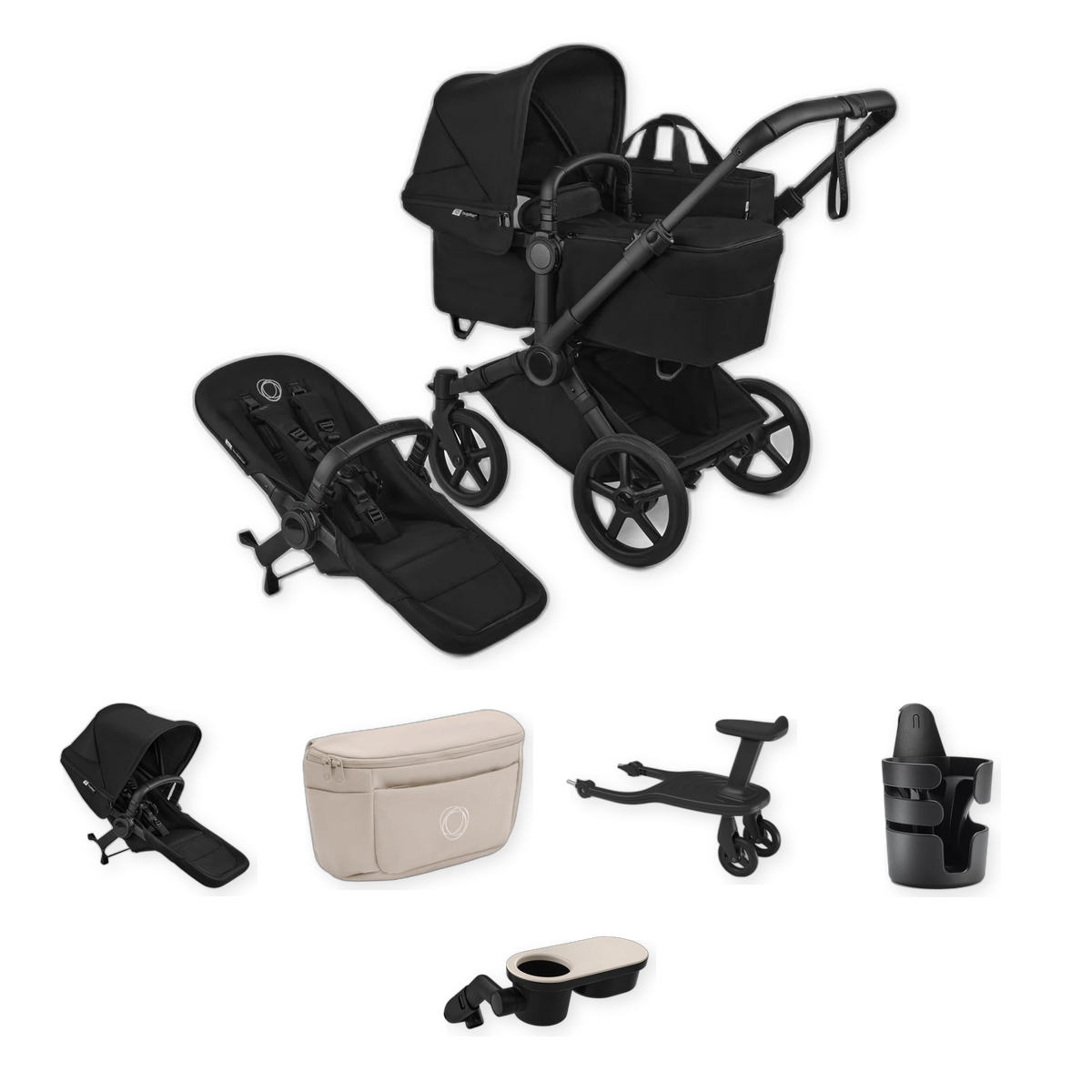 Bugaboo Donkey 6 Double Stroller Sibling Essentials Bundle- Strolleria