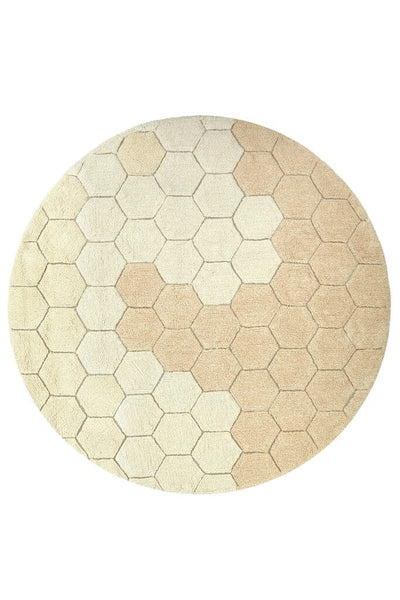 Lorena Canals Planet Bee - Washable Round Honeycomb Rug Golden