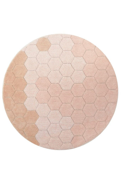 Lorena Canals Planet Bee - Washable Round Honeycomb Rug Rose