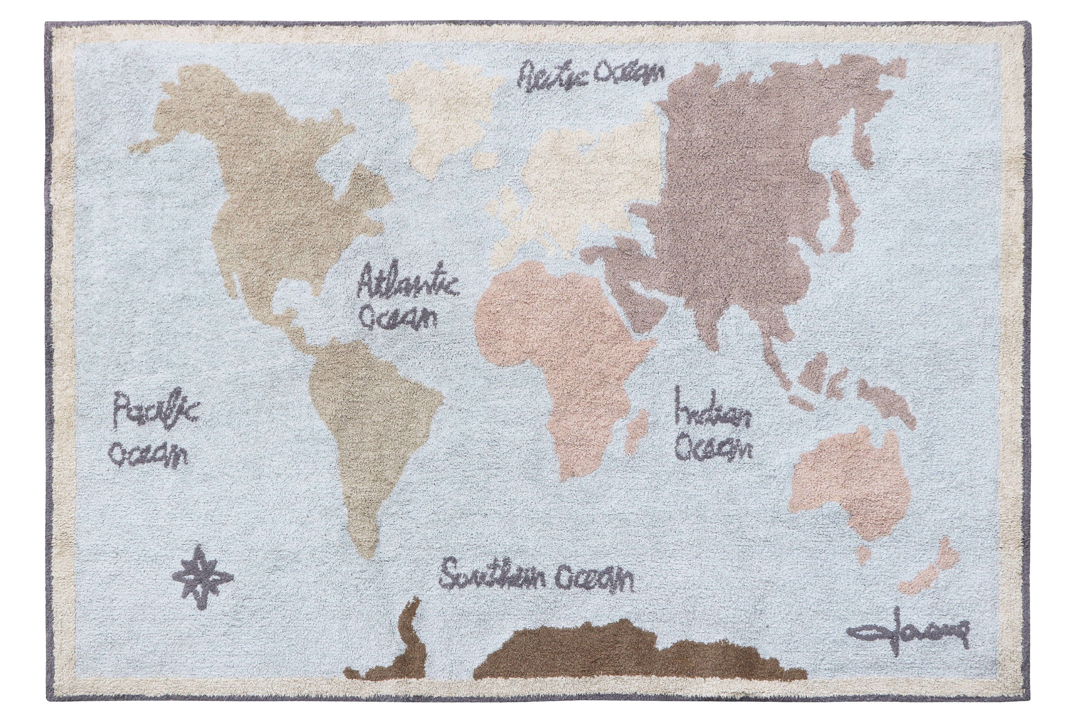 Lorena Canals Washable Rug - Vintage Map- Strolleria