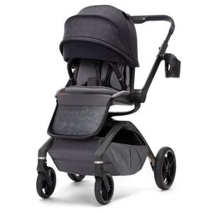 Onyx Heritage Maxi-Cosi Tana 360 Rotating Modular Stroller - 3/4 Front Angle, Dark Frame | Strolleria