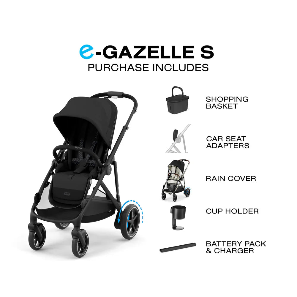 CYBEX eGazelle S Electronic Stroller + Cot Travel System- Strolleria