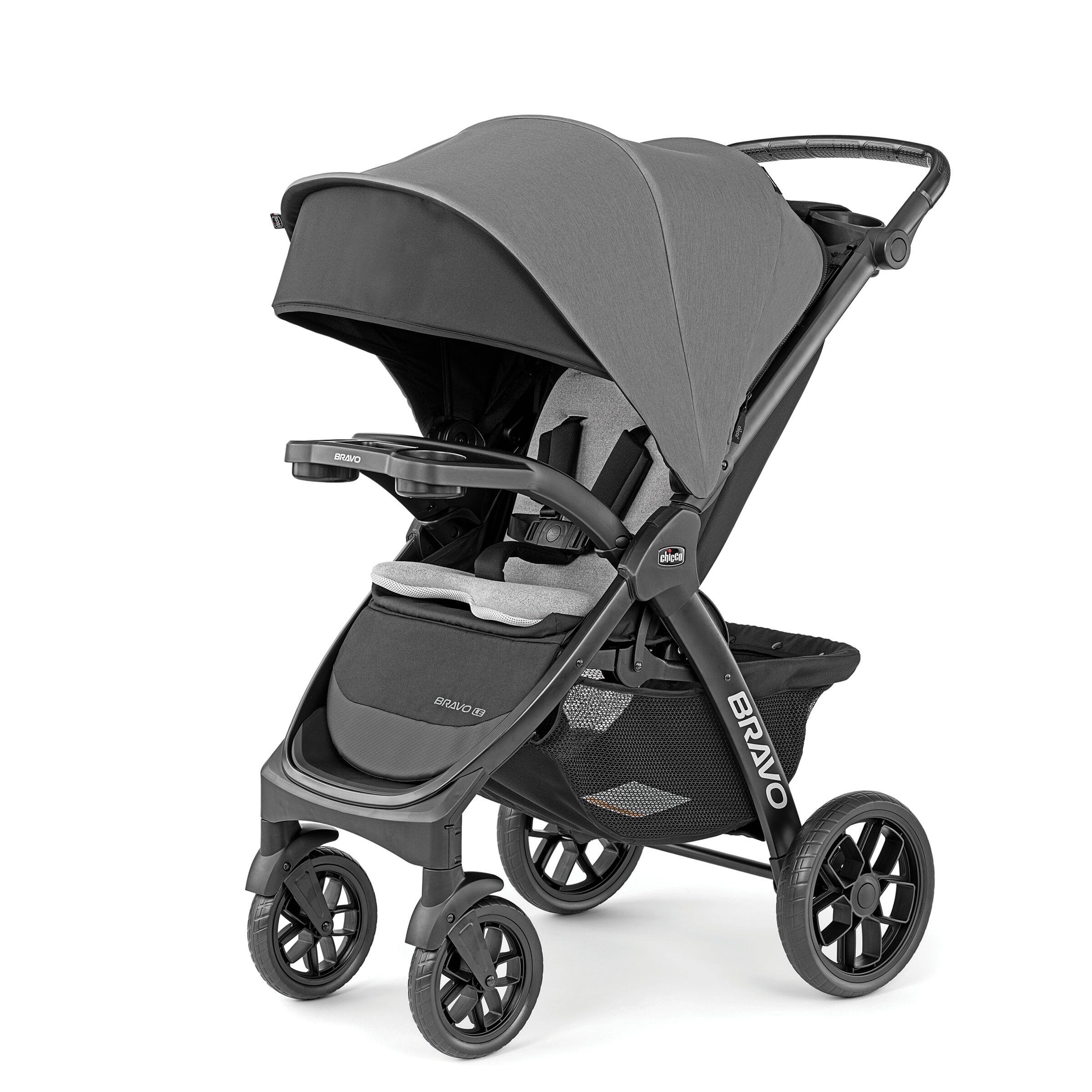 Chicco Bravo LE ClearTex Quick-Fold Stroller - Pewter - Strolleria