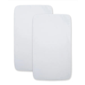 White Organic Cotton HALO BassiNest Fitted Sheets - Two Pack Flat Lay | Strolleria