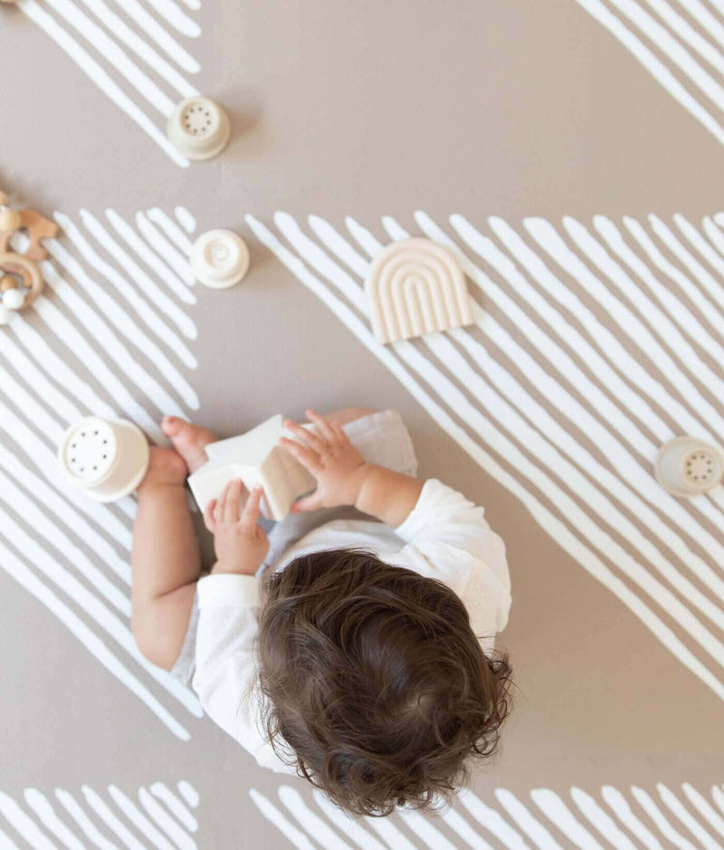 Toddlekind USA Haven Playmat in Sandy Lines - Tan