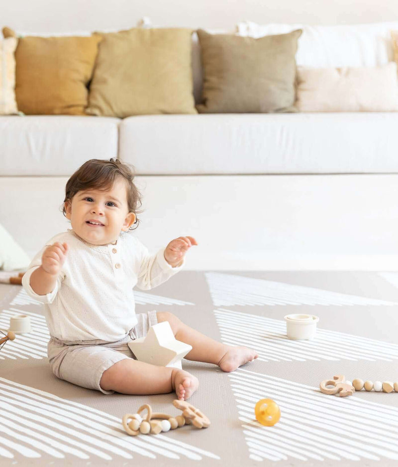 Toddlekind USA Haven Playmat in Sandy Lines - Tan