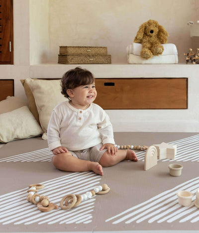 Toddlekind USA Haven Playmat in Sandy Lines - Tan