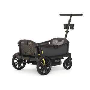 Black Veer Cruiser XL All-Terrain Wagon with Dual Cup Holders - Rear Angle View | Strolleria