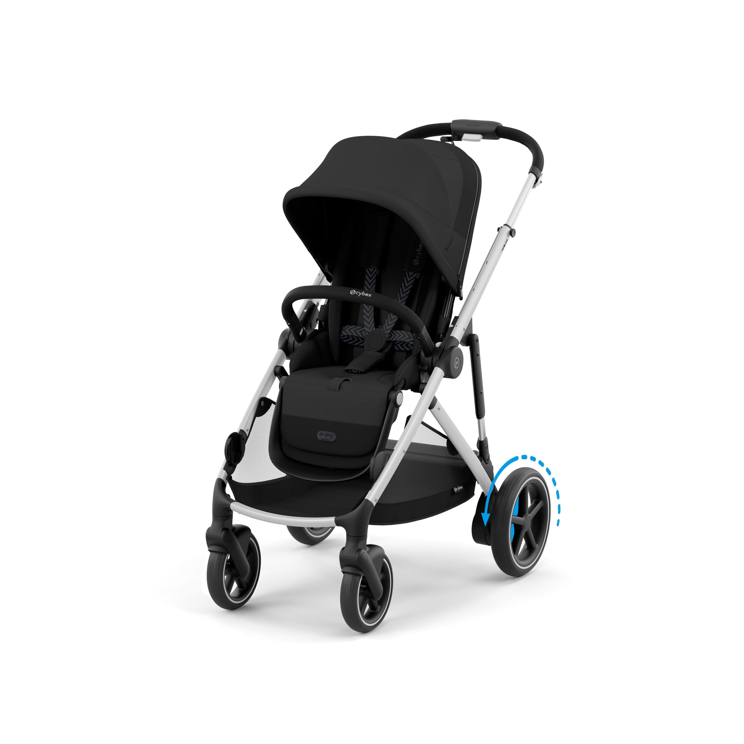 Cybex e-Gazelle S Electronic Assist Stroller, Silver Frame/Moon Black