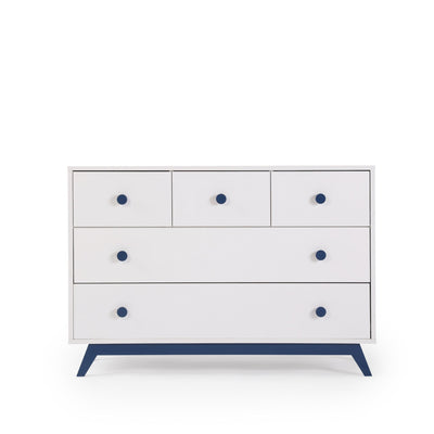 Dadada Gramercy 5-drawer Dresser White / Denim
