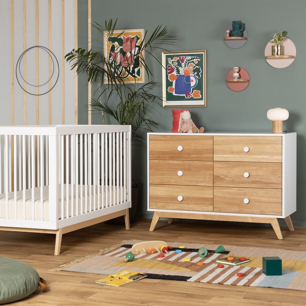 dadada Merry 6-Drawer Dresser in White/Natural- Strolleria