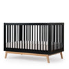 Dadada Soho 3-in-1 Convertible Crib - Black / Natural - 45 Degree Angle | Strolleria
