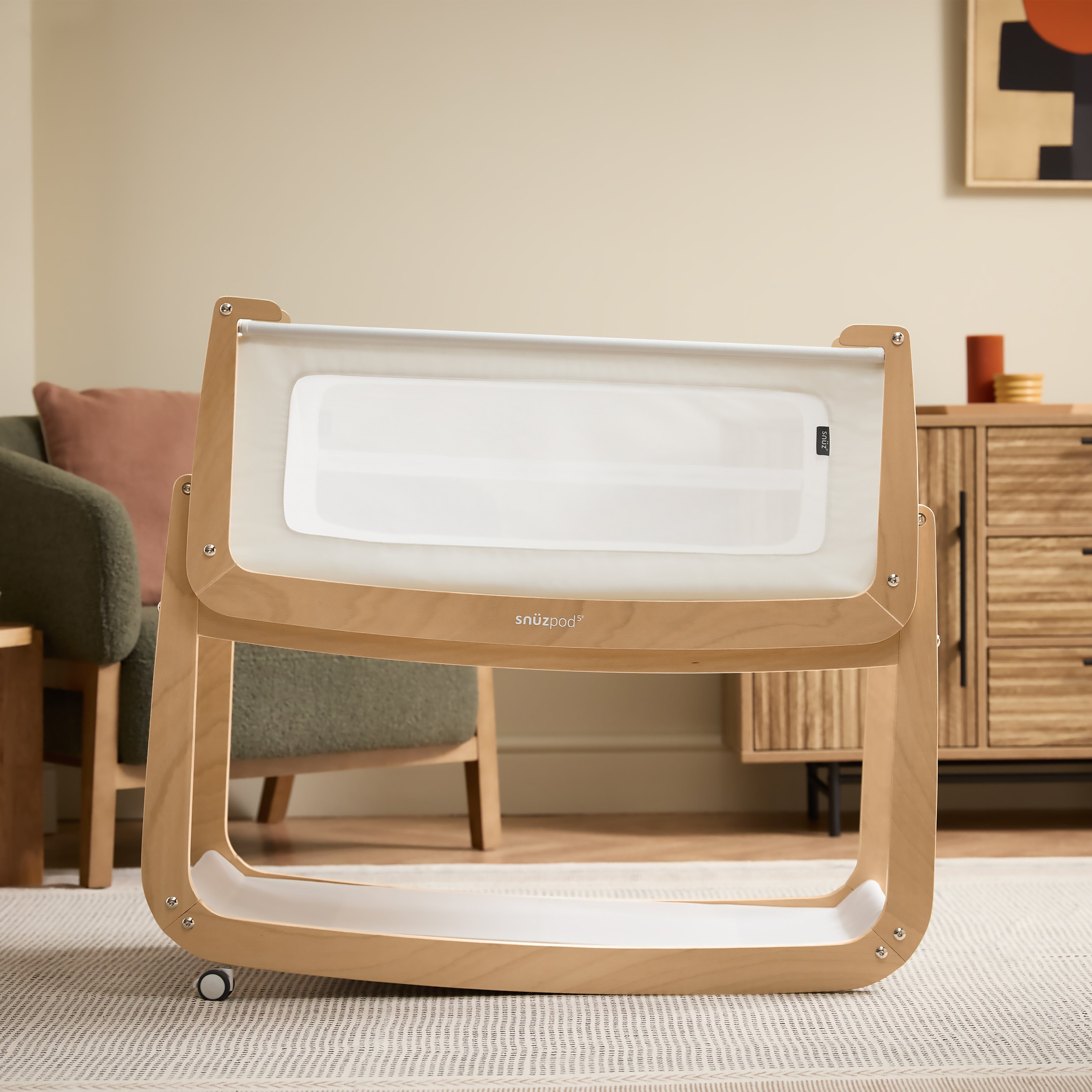 Snuz SnuzPod5 Bedside Bassinet - Natural- Strolleria