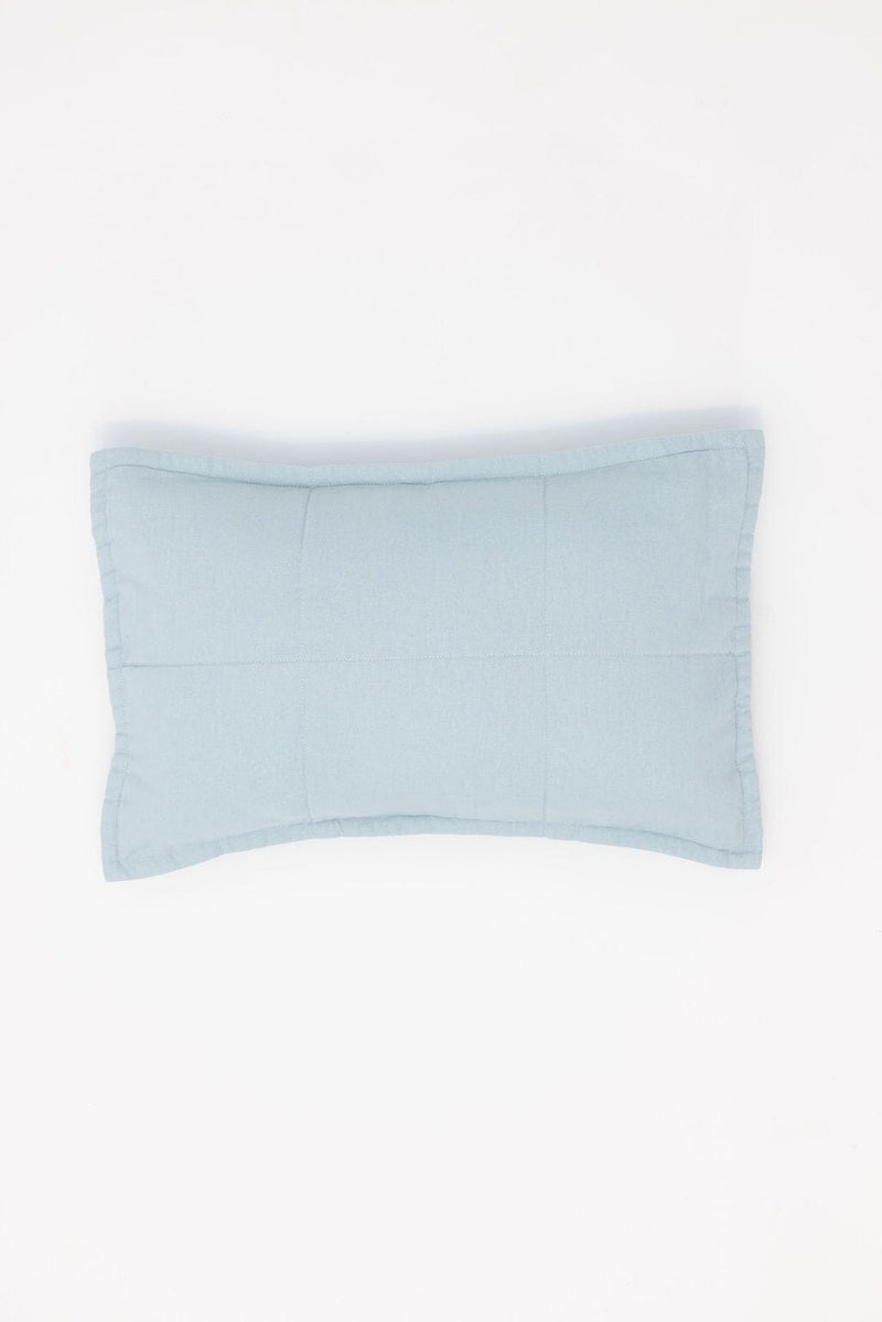 WildBird Linen Quilted Sham & Pillow - Dove Blue Gray