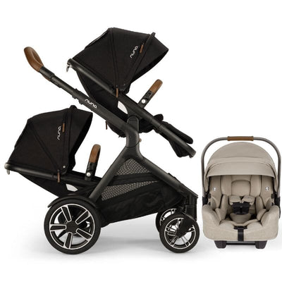 Nuna DEMI Next Double Stroller, Rider Board, and PIPA RX Travel System Hazelwood