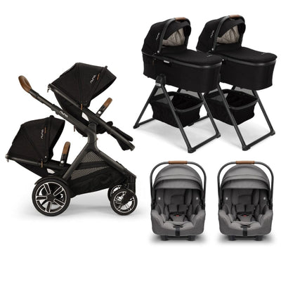 Nuna DEMI Next with Rider Board Twin Travel System - PIPA RX and Bassinet + Stand