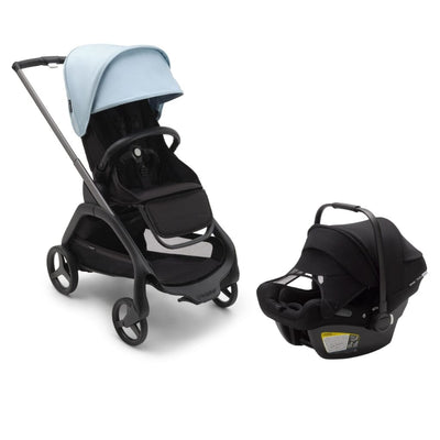 Bugaboo Dragonfly Stroller and Turtle Air Travel System - Graphite / Midnight Black / Skyline Blue / Black