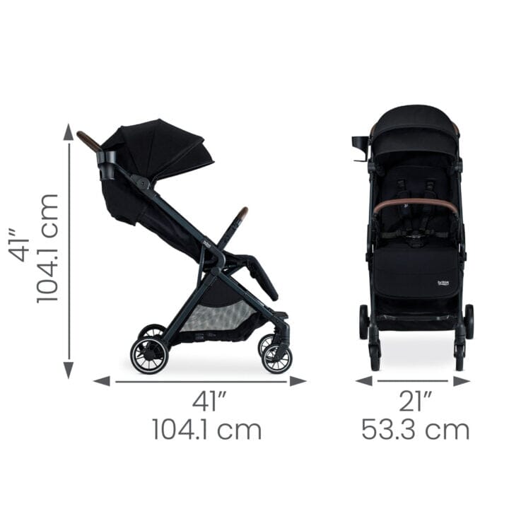 Britax Juniper Compact Stroller with One-Hand RapidFold - Raven Black- Strolleria