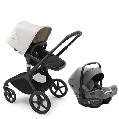 Bugaboo Fox5 and Turtle Air Travel System Misty White Grey Melange