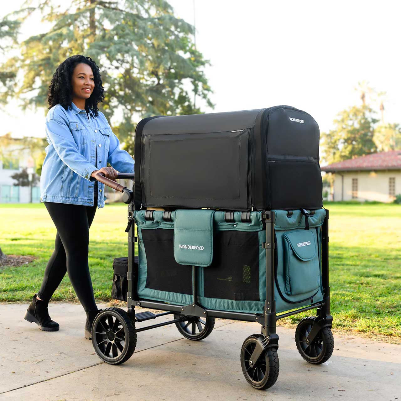 Wonderfold Flex Canopy For W4 Elite & Luxe in Black- Strolleria