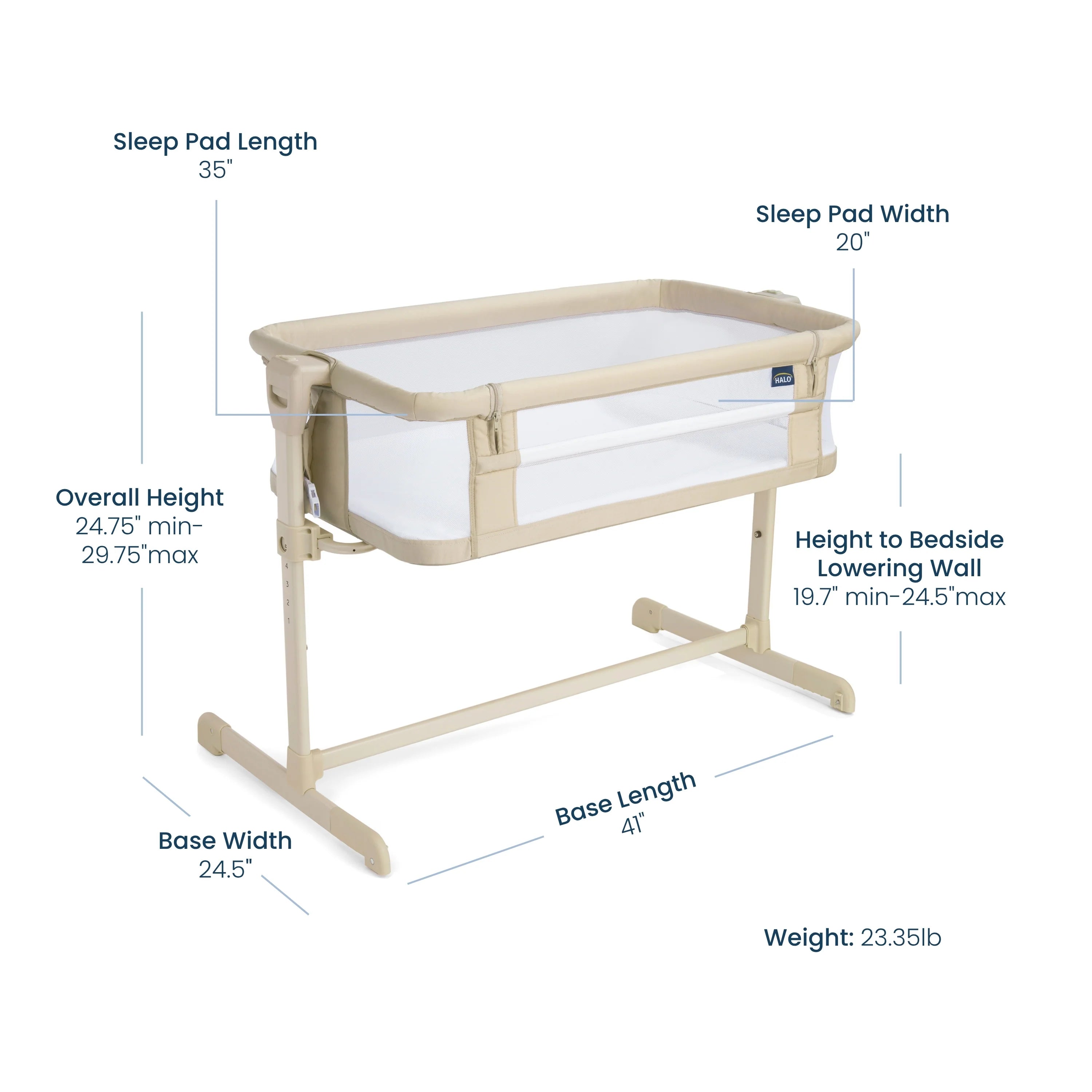 Halo 2-in-1 Bedside Bassinet Sleeper- Strolleria