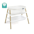 White Wood Halo BassiNest Essential Sleeper - Side View with Safety Certification Badge | Strolleria