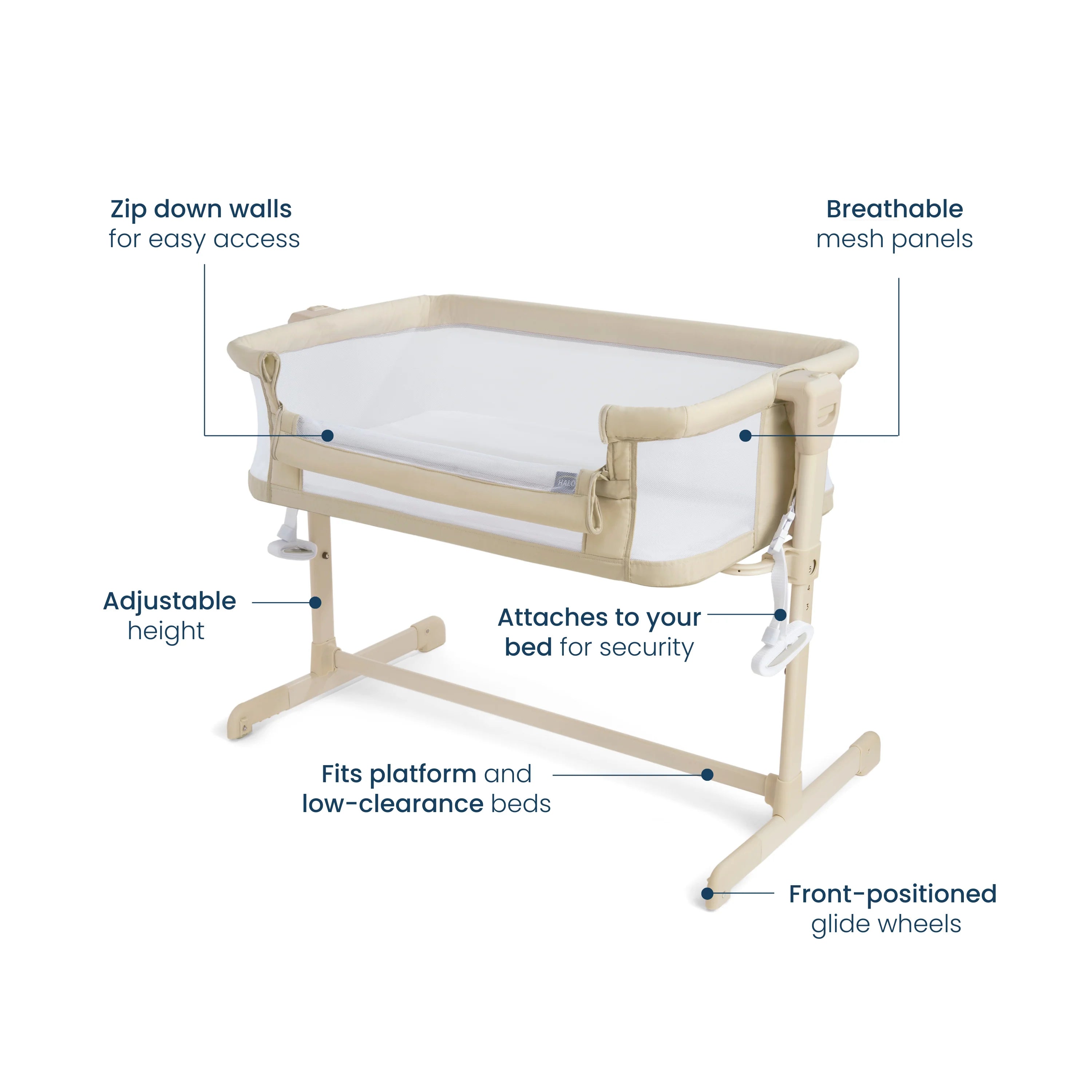 Halo 2-in-1 Bedside Bassinet Sleeper- Strolleria
