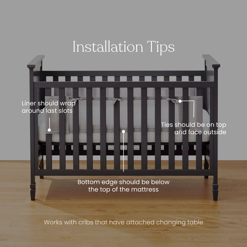 Halo Breathable Mesh Crib Liner for Full Sized Solid End Crib - White- Strolleria
