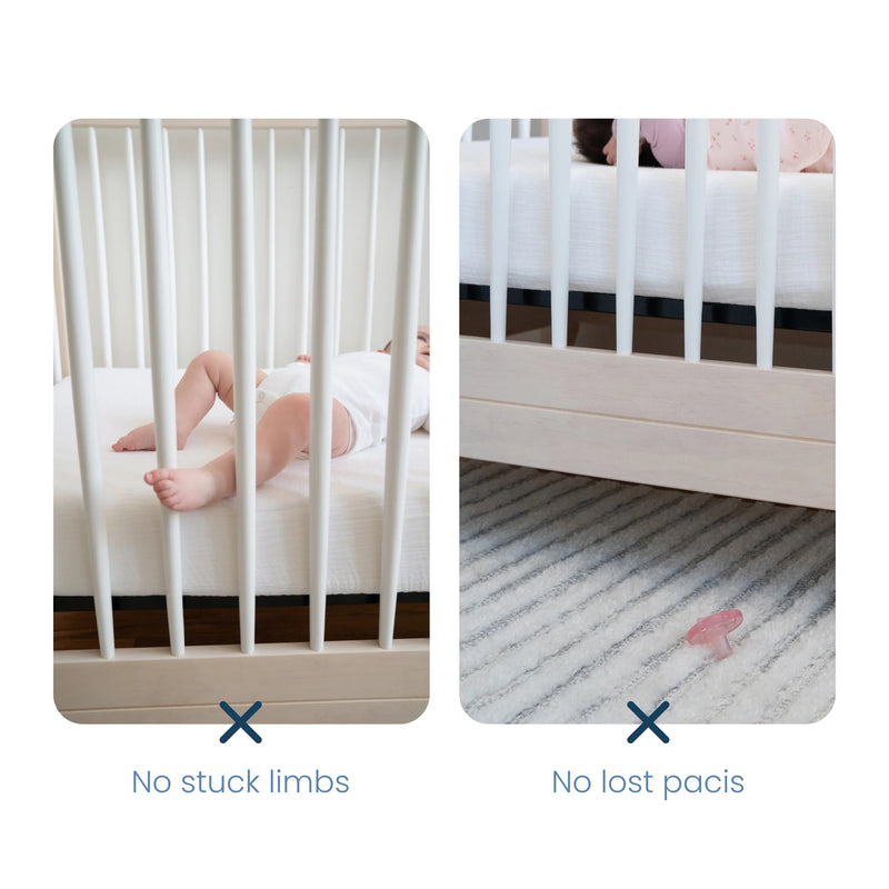 Halo Breathable Mesh Crib Liner for Full Sized Solid End Crib - White- Strolleria