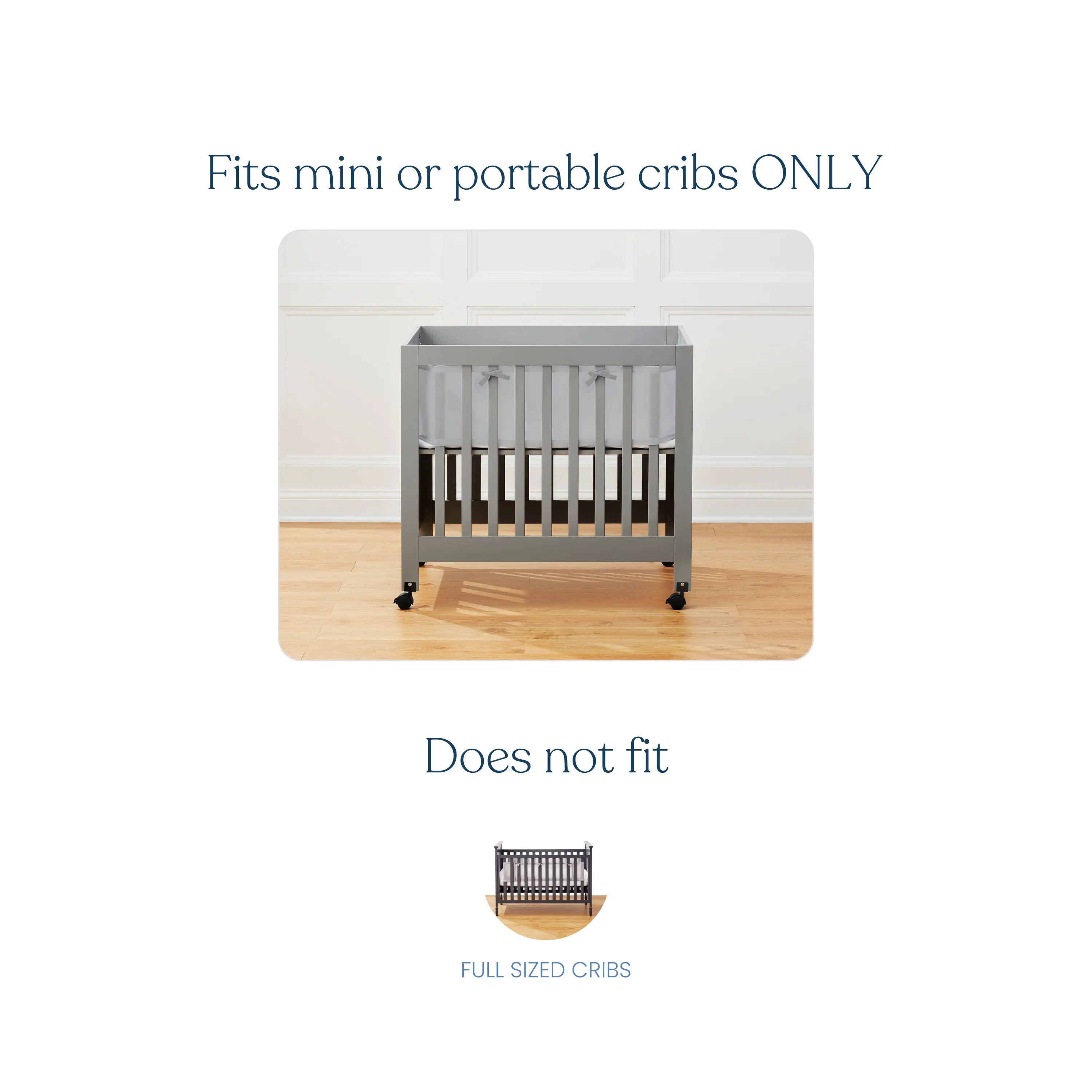 Halo Breathable Mesh Crib Liner for Mini Crib- Strolleria