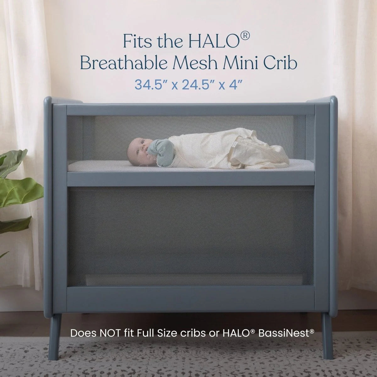 Halo Mini Crib Sheet 100% Cotton 2-Pack - White- Strolleria