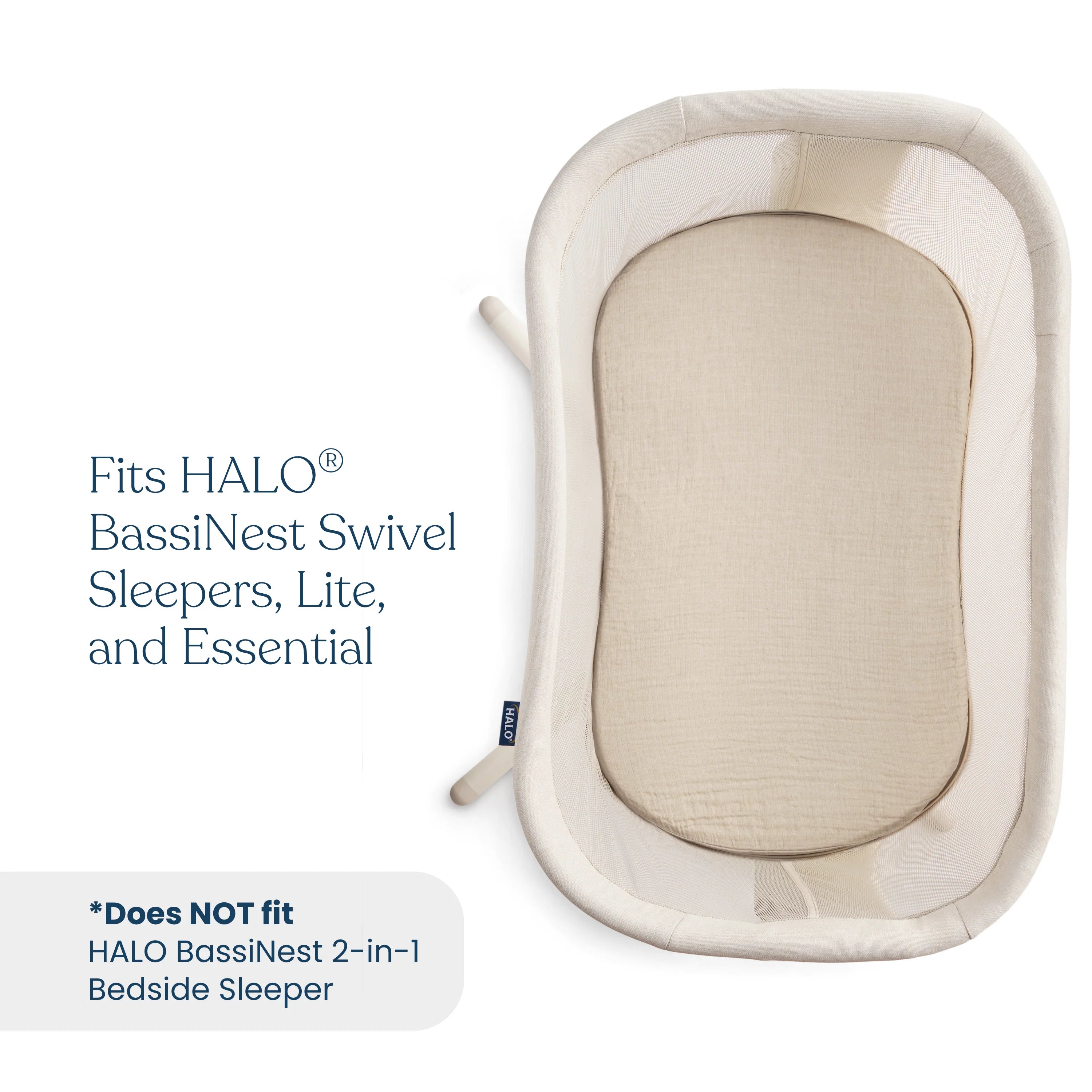 Halo BassiNest Fitted Sheet 100% Organic Cotton 2-Pack- Strolleria