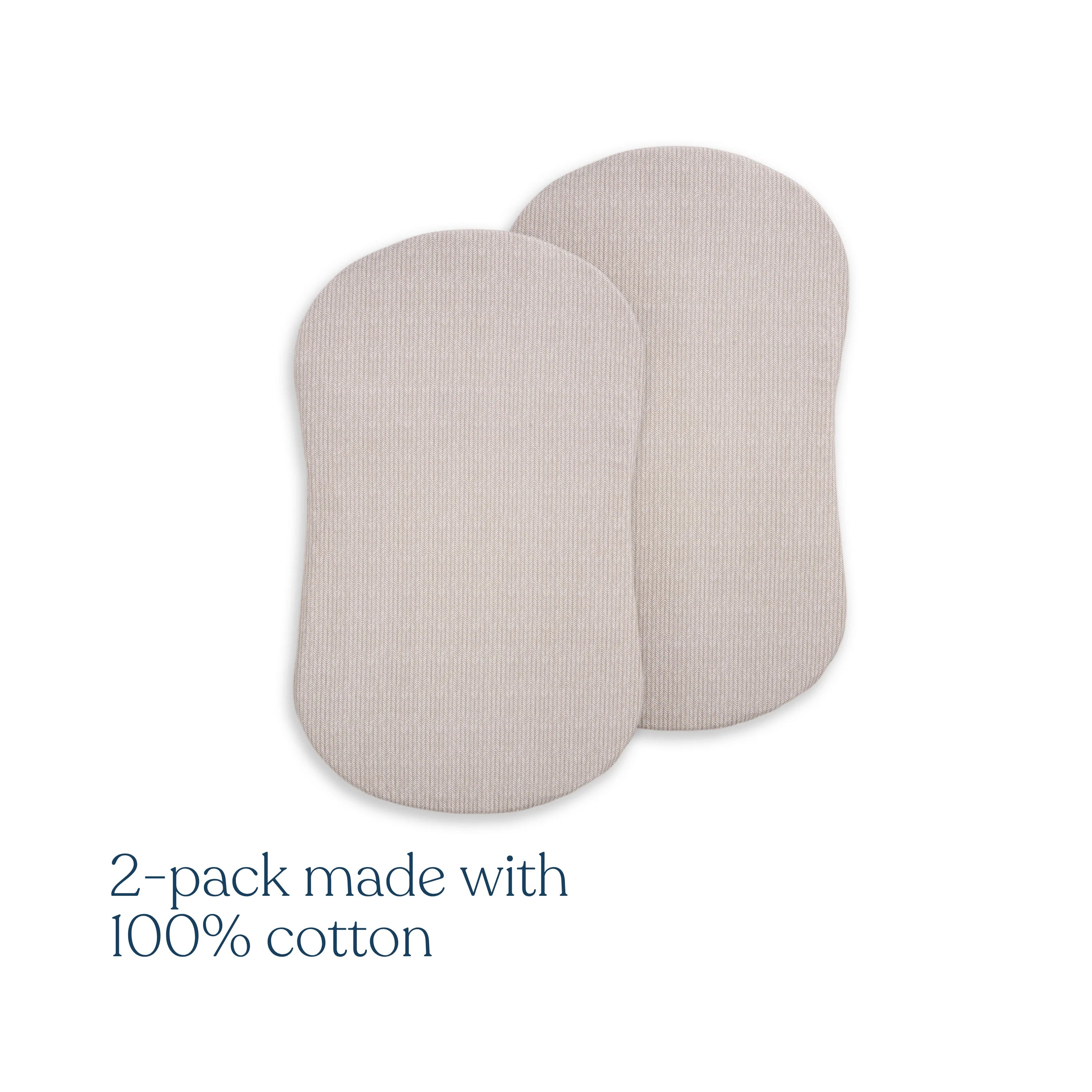 Halo BassiNest Fitted Sheet 100% Organic Cotton 2-Pack- Strolleria