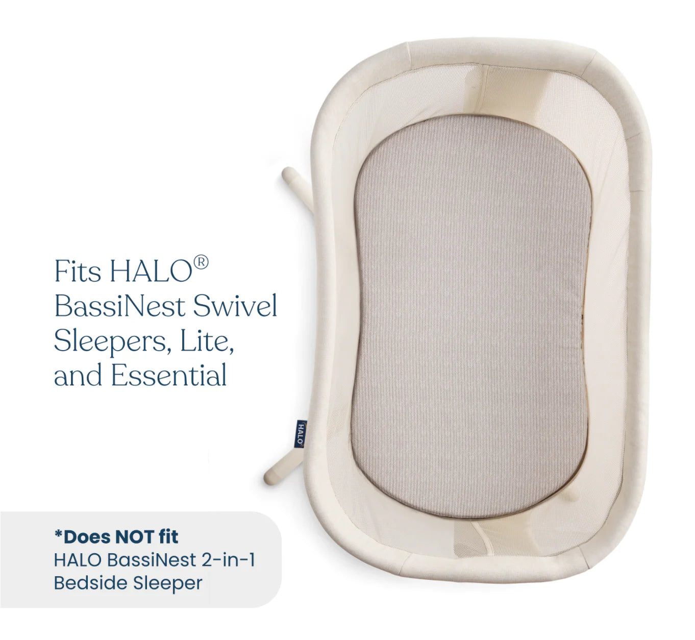 Halo BassiNest Fitted Sheet 100% Organic Cotton 2-Pack- Strolleria