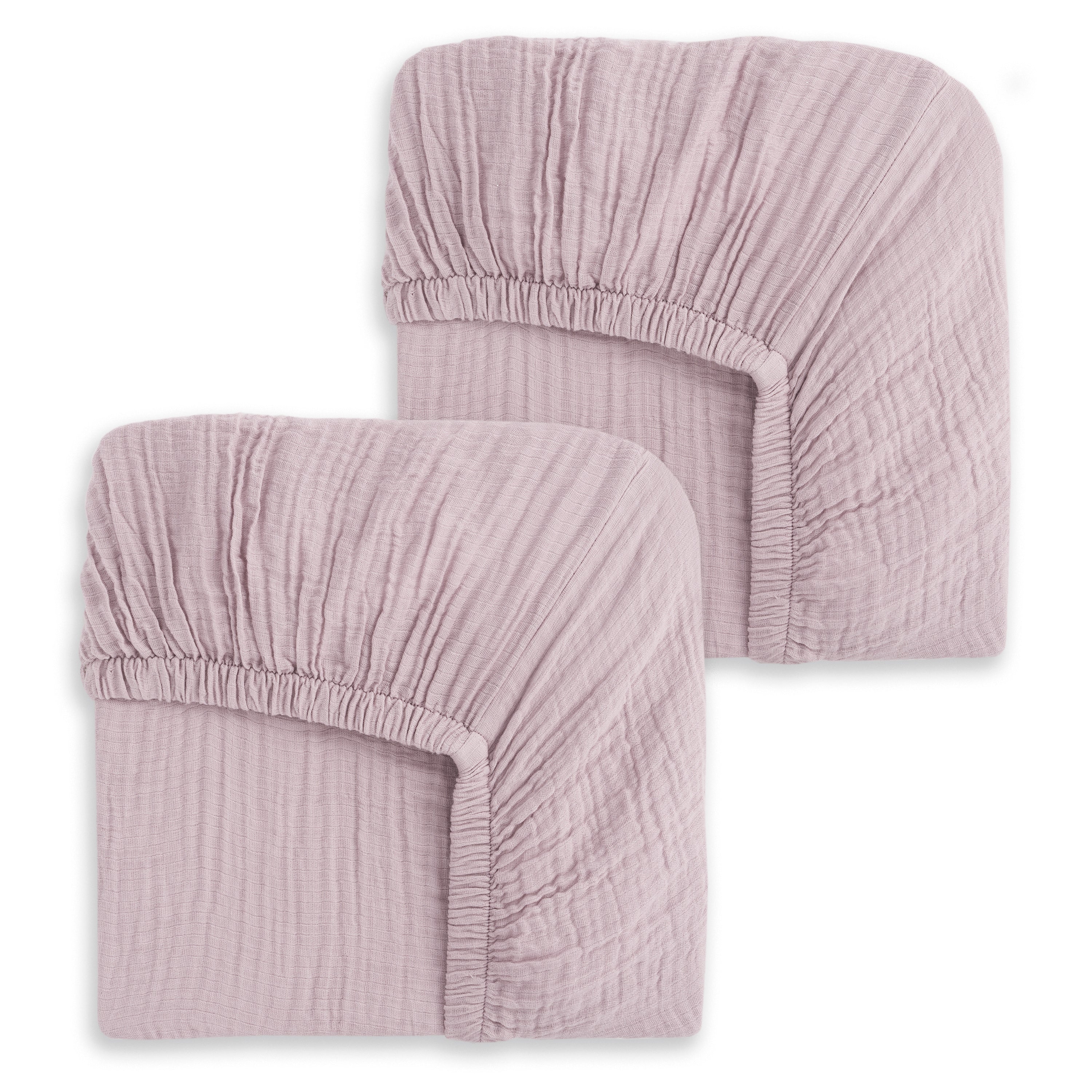 Halo Fitted Crib Sheets 100% Organic Cotton Muslin 2 Pack- Strolleria