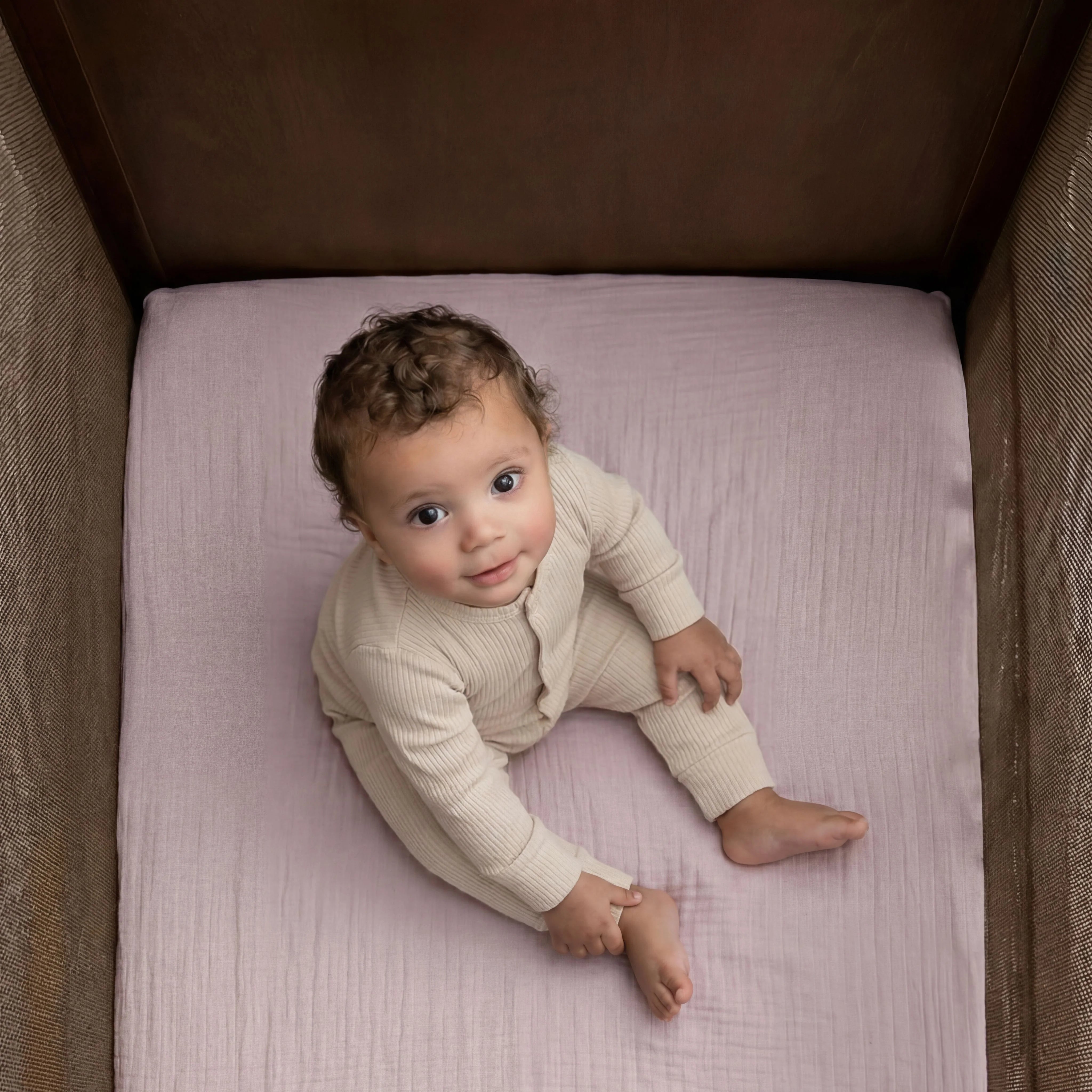 Halo Fitted Crib Sheets 100% Organic Cotton Muslin 2 Pack- Strolleria