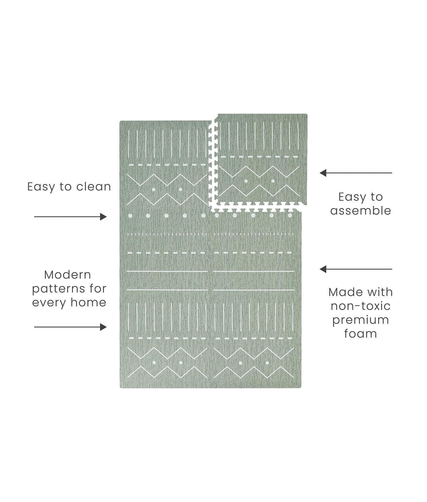 Toddlekind USA Haven Playmat In Berber - Moss- Strolleria
