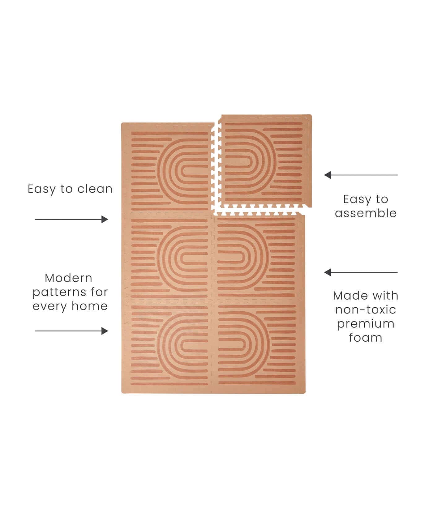 Toddlekind USA Haven Playmat in Linear - Camel- Strolleria