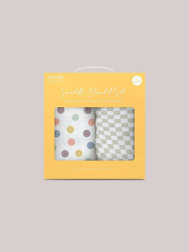 JuJuBe Swaddle Blanket Set - Happy Baby Vibes