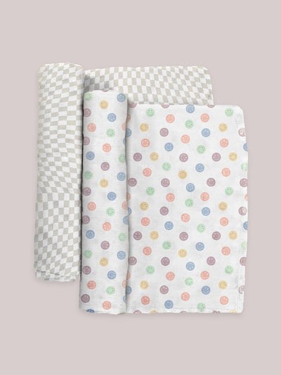 JuJuBe Swaddle Blanket Set - Happy Baby Vibes