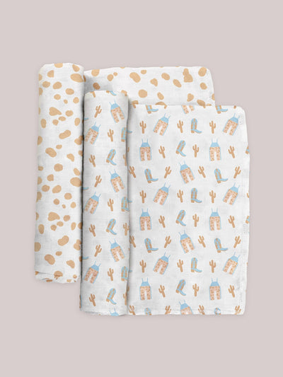 JuJuBe Swaddle Blanket Set - Howdy Partner Blue