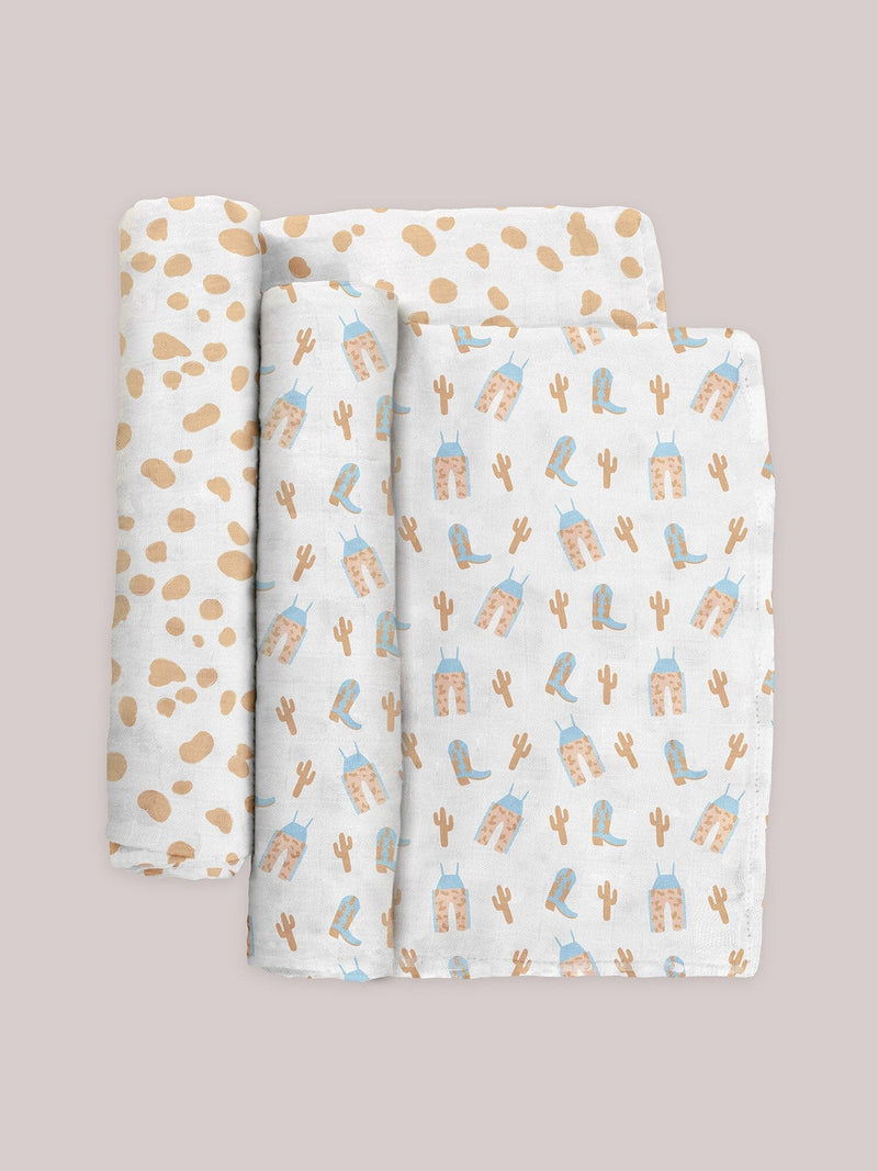 JuJuBe Swaddle Blanket Set - Howdy Partner Blue