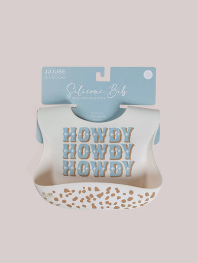 JuJuBe Silicone Bib - Howdy Partner Blue by Caroline Alfreds