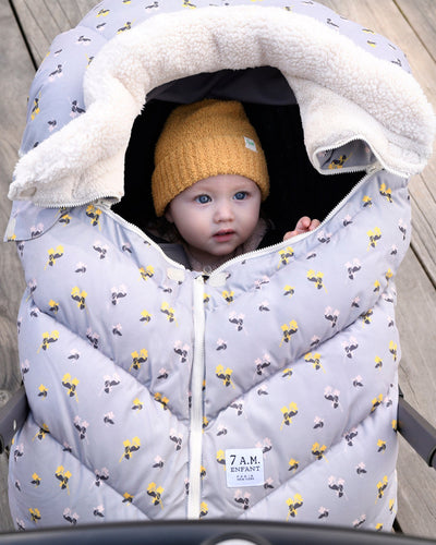 7AMEnfant Car Seat Cocoon - Benji Prints Sherpa