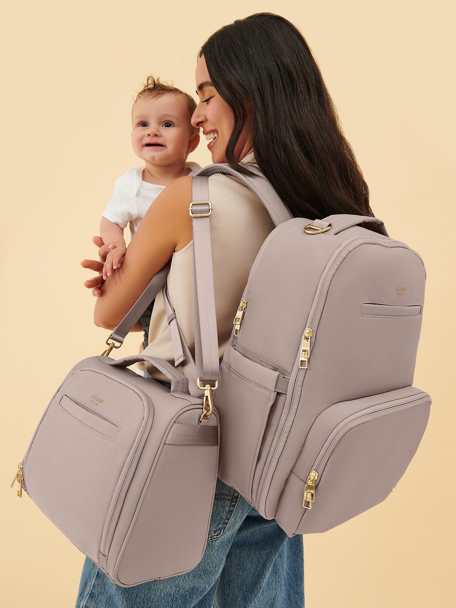 JuJuBe Classic Diaper Backpack - Taupe- Strolleria