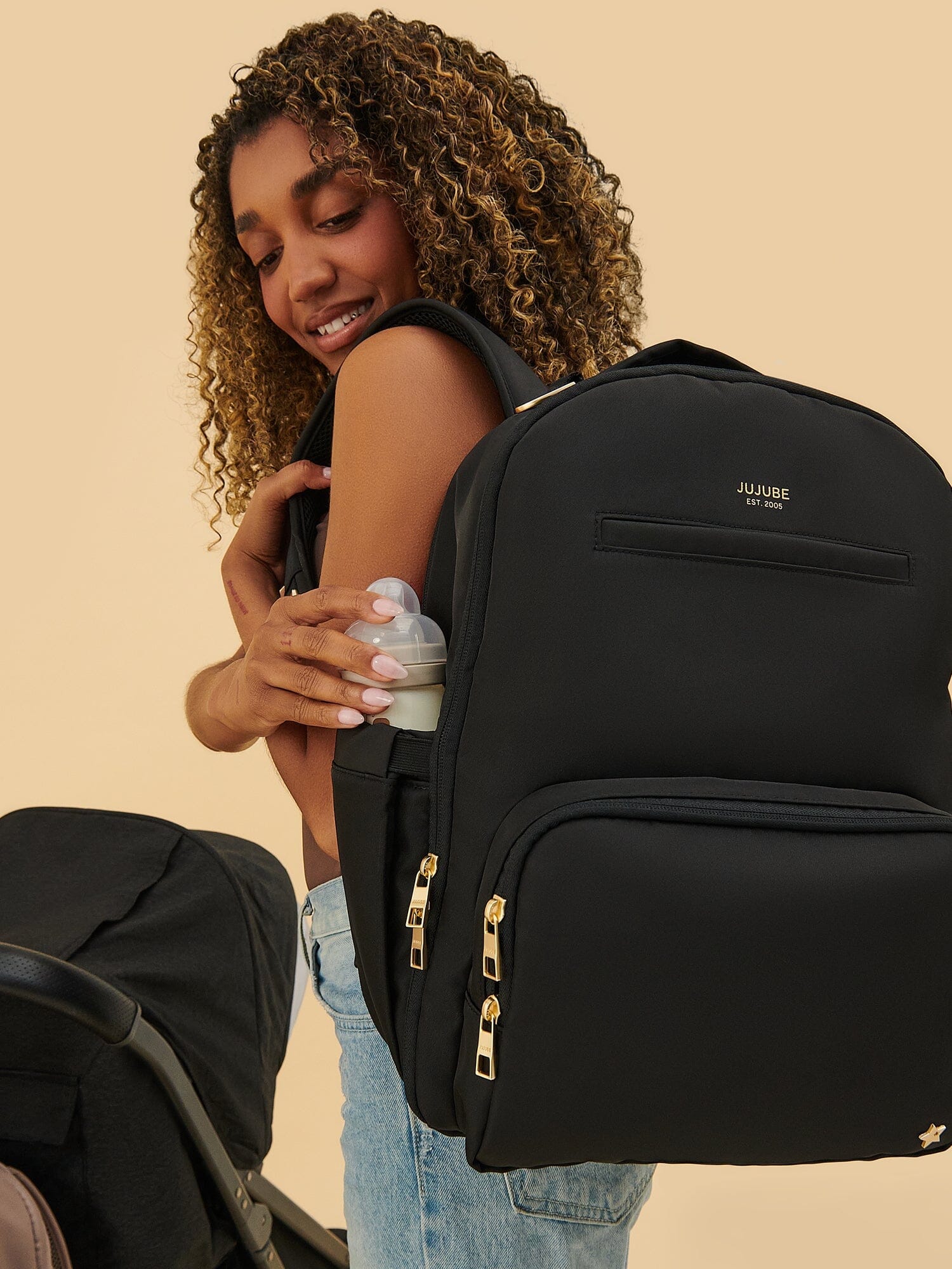 JuJuBe Classic Diaper Backpack - Black- Strolleria