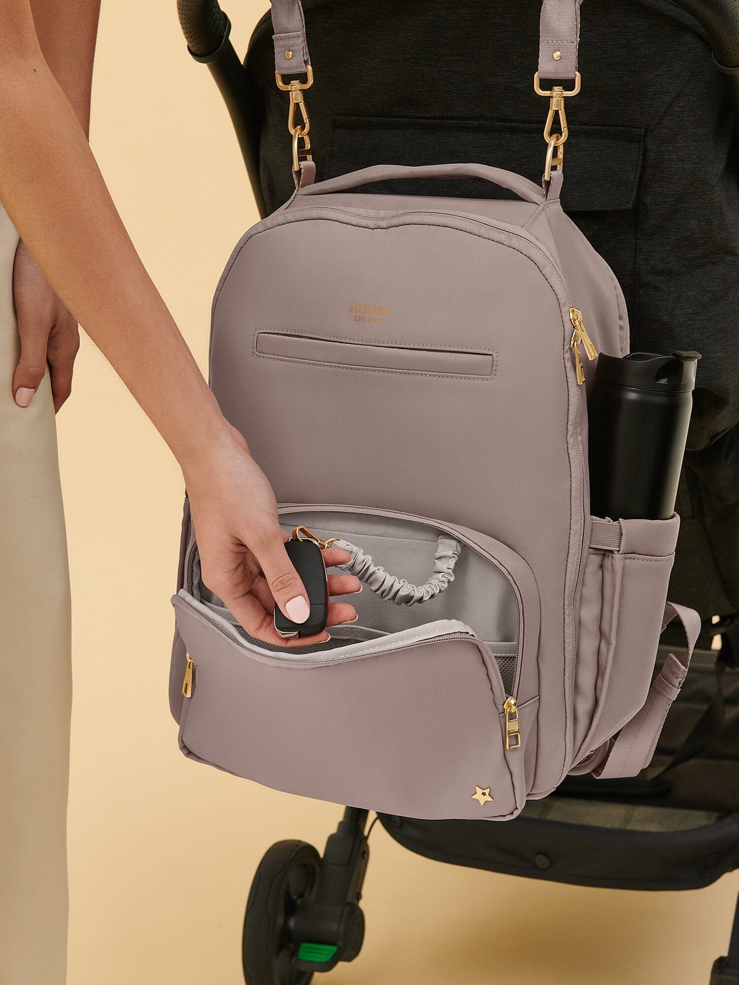 JuJuBe Classic Diaper Backpack - Taupe- Strolleria