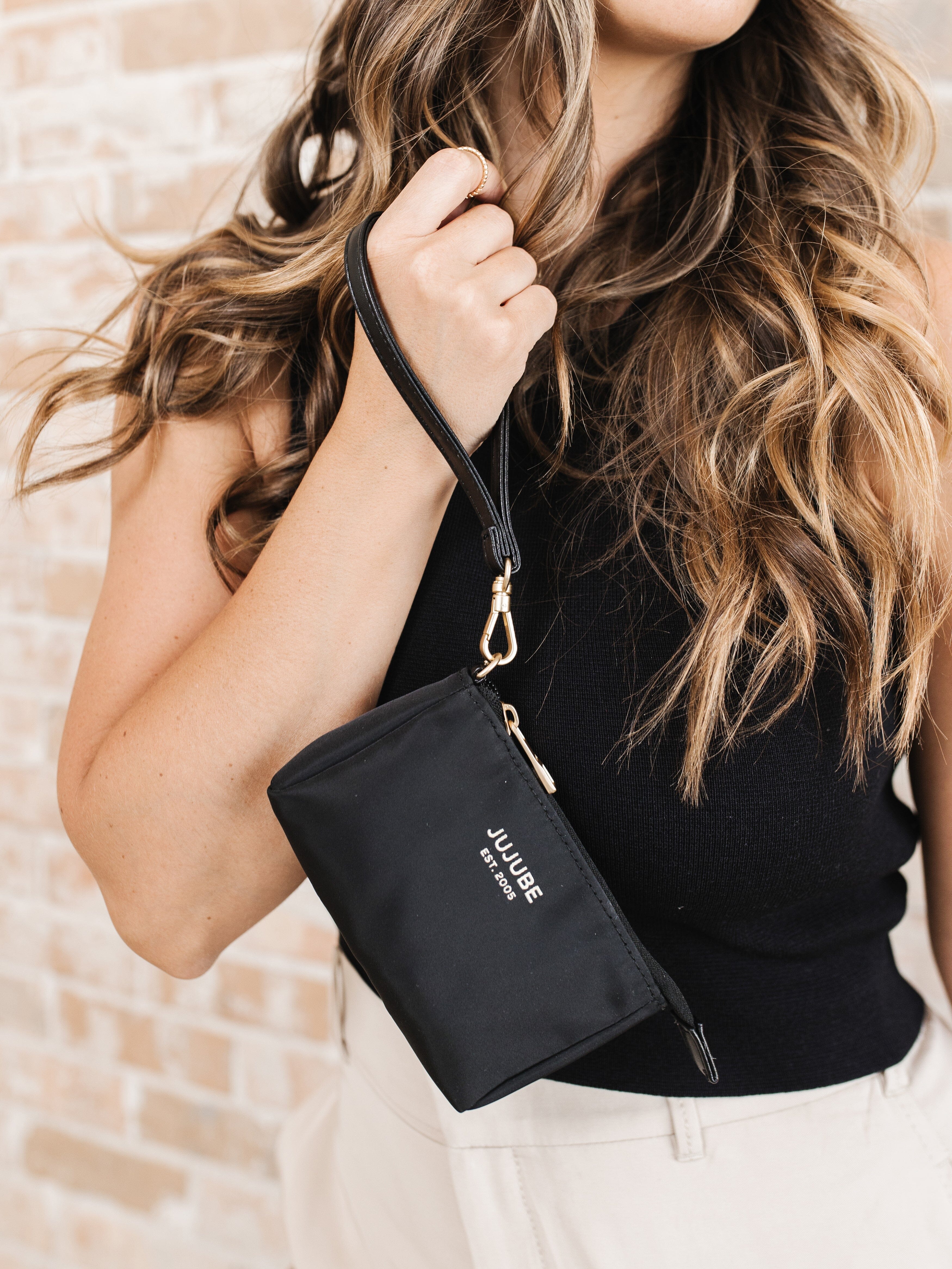 JuJuBe 3-Piece Pouch Clutch Purse Set - Black- Strolleria