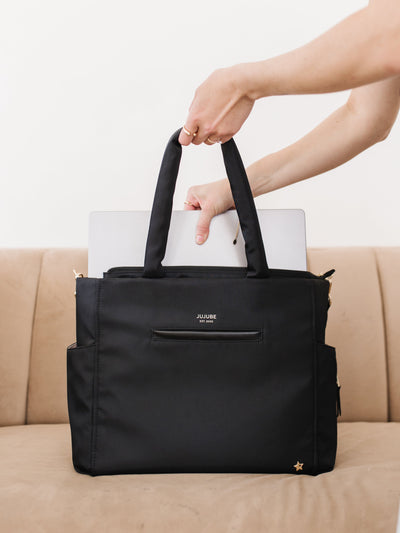 JuJuBe Utility-Strap Tote Diaper Bag - Black