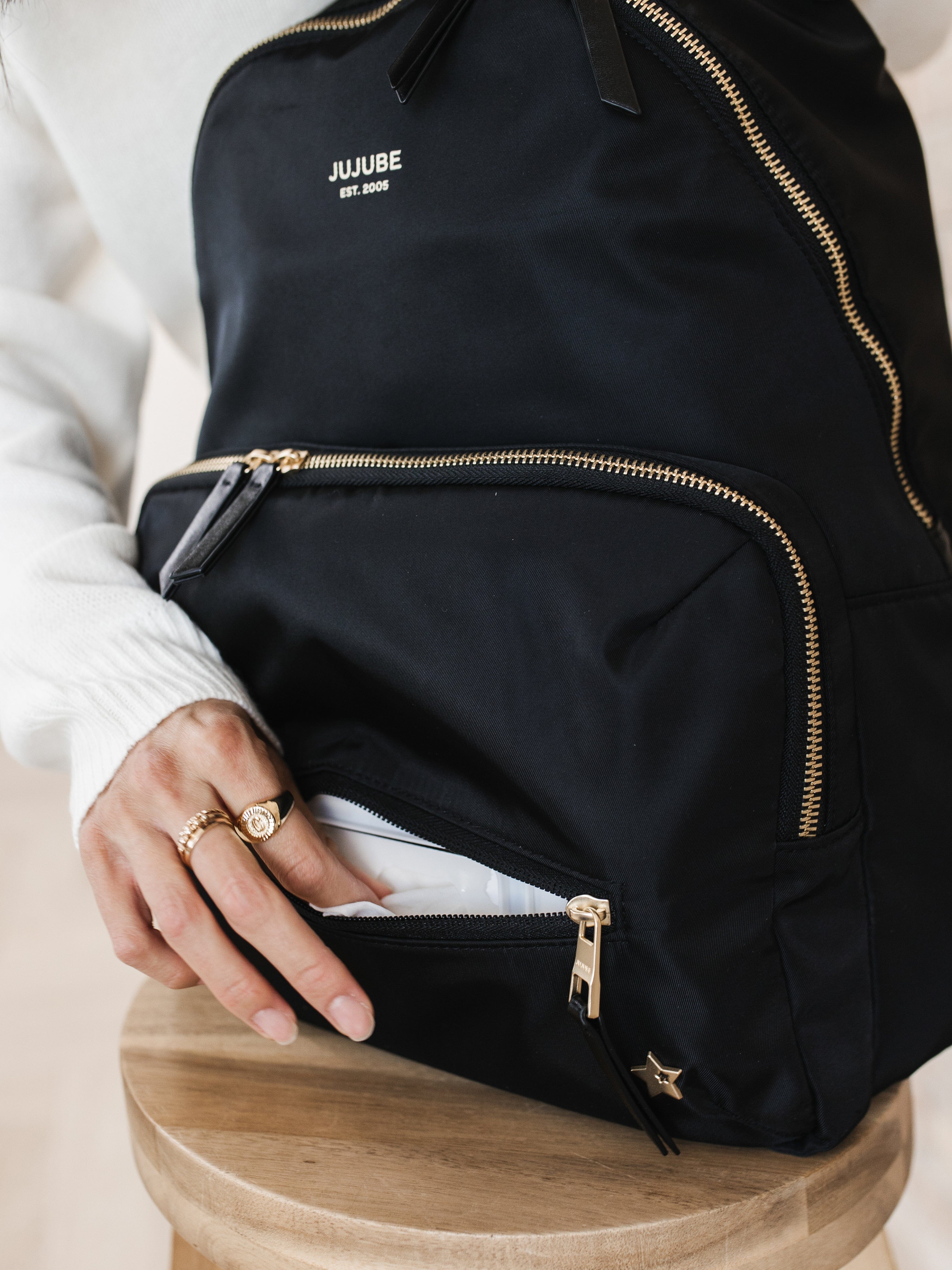 JuJuBe Everyday Diaper Backpack - Black- Strolleria